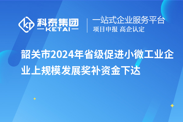 韶關(guān)市2024年省級促進(jìn)小微工業(yè)企業(yè)上規(guī)模發(fā)展獎補資金下達(dá)