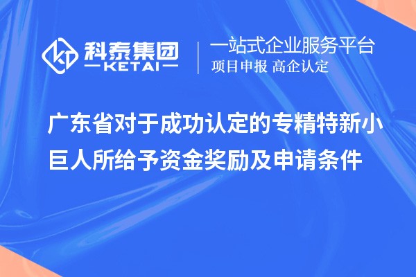 廣東省對(duì)于成功認(rèn)定的專精特新小巨人所給予資金獎(jiǎng)勵(lì)及申請(qǐng)條件