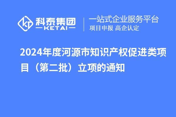 2024年度河源市知識產(chǎn)權(quán)促進類項目（第二批）立項的通知