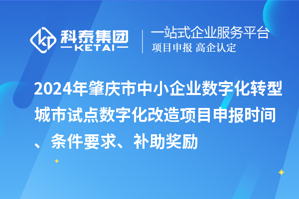 2024年肇慶市中小企業(yè)數(shù)字化轉(zhuǎn)型城市試點數(shù)字化改造項目申報時間、條件要求、補助獎勵