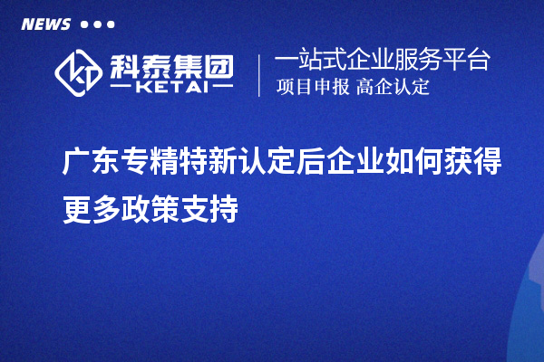 廣東專(zhuān)精特新認(rèn)定后企業(yè)如何獲得更多政策支持