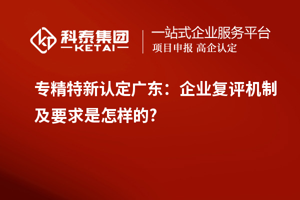 專精特新認定廣東：企業(yè)復評機制及要求是怎樣的?