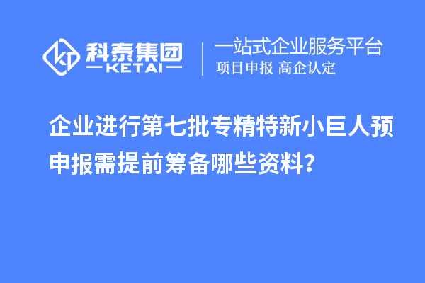 企業(yè)進行第七批專精特新小巨人預申報需提前籌備哪些資料？