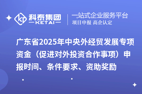 廣東省2025年中央外經(jīng)貿(mào)發(fā)展專項(xiàng)資金（促進(jìn)對外投資合作事項(xiàng)）申報(bào)時間、條件要求、資助獎勵