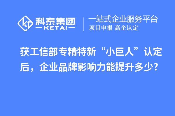 獲工信部專精特新 “小巨人” 認(rèn)定后，企業(yè)品牌影響力能提升多少?