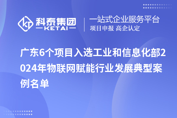 廣東6個(gè)項(xiàng)目入選工業(yè)和信息化部2024年物聯(lián)網(wǎng)賦能行業(yè)發(fā)展典型案例名單