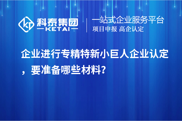 企業(yè)進行專精特新小巨人企業(yè)認定，要準備哪些材料？