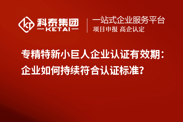 專精特新小巨人企業(yè)認(rèn)證有效期：企業(yè)如何持續(xù)符合認(rèn)證標(biāo)準(zhǔn)？