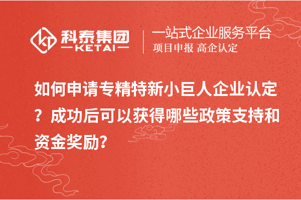 如何申請(qǐng)專精特新小巨人企業(yè)認(rèn)定？成功后可以獲得哪些政策支持和資金獎(jiǎng)勵(lì)？