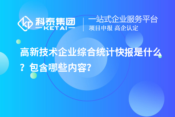 高新技術(shù)企業(yè)綜合統(tǒng)計(jì)快報(bào)是什么？包含哪些內(nèi)容？