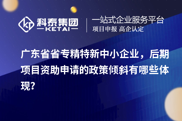 廣東省省專精特新中小企業(yè)，后期項(xiàng)目資助申請(qǐng)的政策傾斜有哪些體現(xiàn)？