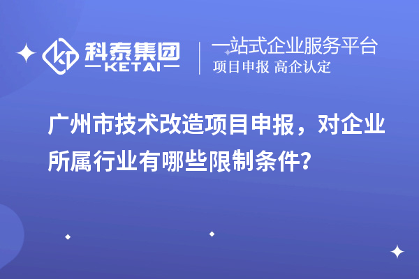 廣州市技術(shù)改造項目申報，對企業(yè)所屬行業(yè)有哪些限制條件？