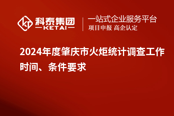 2024年度肇慶市火炬統(tǒng)計調(diào)查工作時間、條件要求