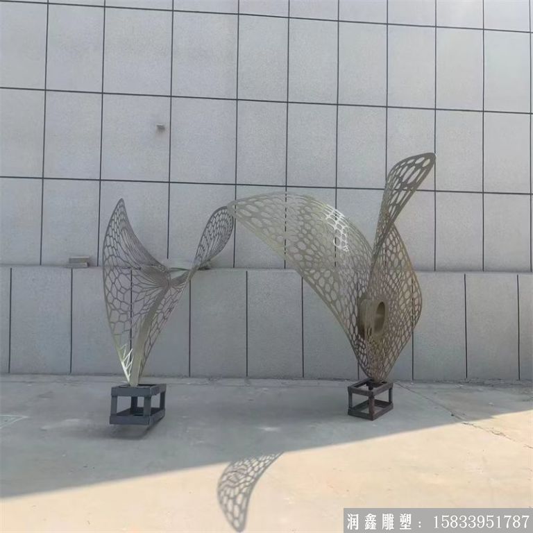 不銹鋼異型鏤空葉子雕塑 ，廠家定制