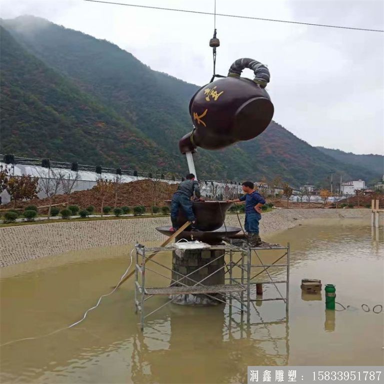 水池銅天壺案例 廠家供應鍛銅天壺
